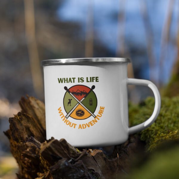 enamel-mug-white-12-oz-right-689e422a15b86.jpg What Is Life Without Adventure Enamel Mug