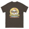 unisex-classic-tee-dark-chocolate-front-68a4a4bebb3ea.jpg Cluck Around Find Out Sunburst