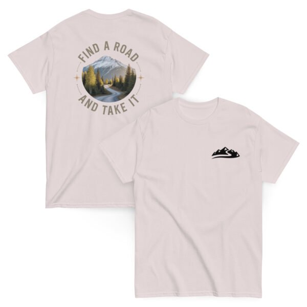 unisex-classic-tee-ice-grey-front-and-back-689bba6ba5fab.jpg Find A Road And Take It Tee's