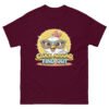 unisex-classic-tee-maroon-front-68a4a4bea535d.jpg Cluck Around Find Out Sunburst